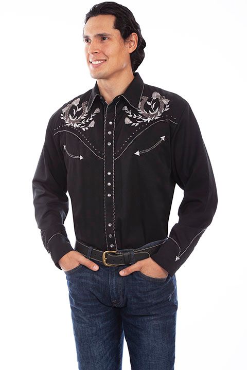 Scully Western Shirt P-910 BLK XL