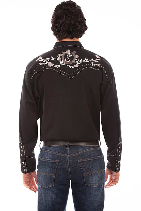 Scully Western Shirt P-910 BLK LG