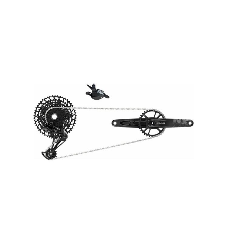 SRAM NX Eagle Groupset: 170mm 32 Tooth DUB Crank, Rear Derailleur, 11-50 12-Speed Cassette, Trigger Shifter, and Chain