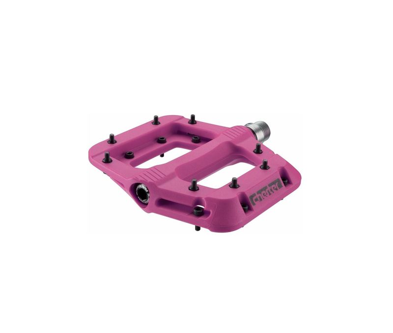 RaceFace Chester Pedals - Platform, Composite, 9/16&quot;,Magenta, Replaceable Pins