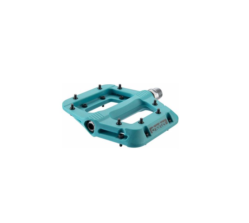 RaceFace Chester Pedals - Platform, Composite, 9/16&quot;,Turquoise, Replaceable Pins