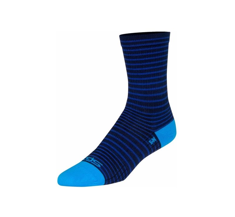SockGuy Navy Stripes SGX Socks - 6&quot;, Navy, Large/X-Large