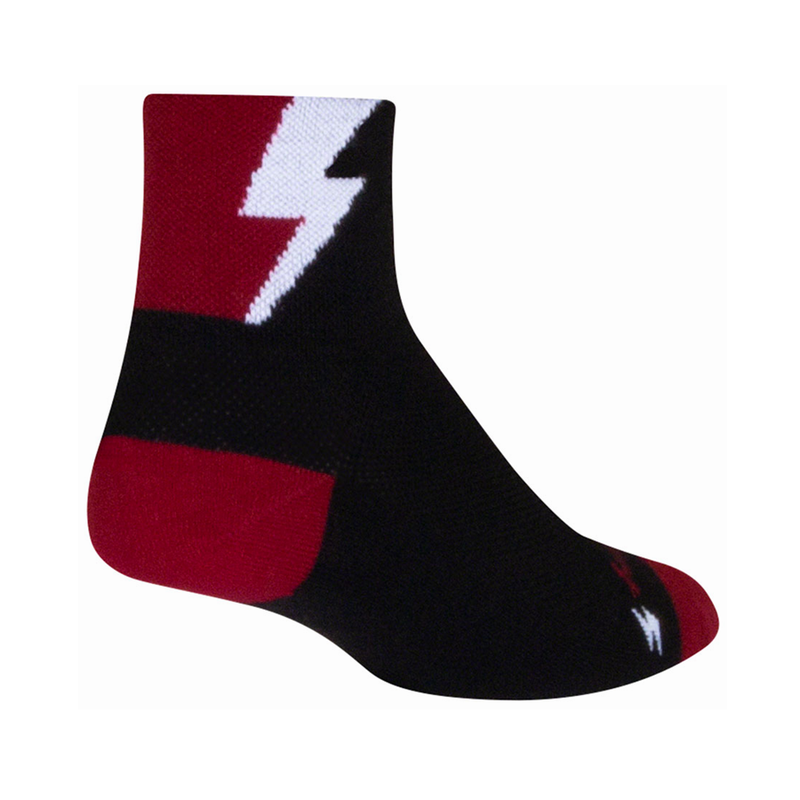 SockGuy Classic Bolt Socks - 3&quot;, Red, Large/X-Large
