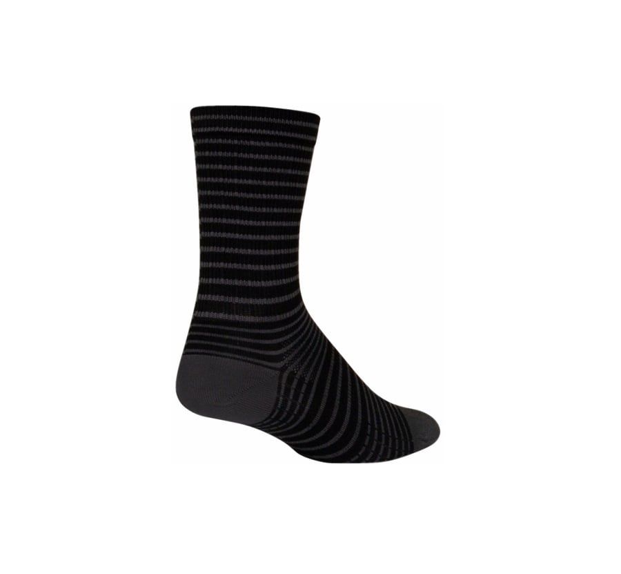 SockGuy SGX Black Stripes Socks - 6&quot;, Black, Large/X-Large