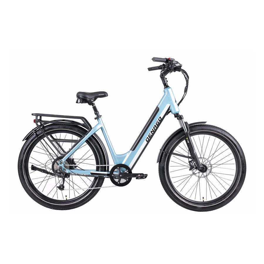 Denago Commute 1 Step-thru eBike, Color: Light Blue, Size: L/XL: fits 5&#39;8&quot; - 6&#39;5&quot;