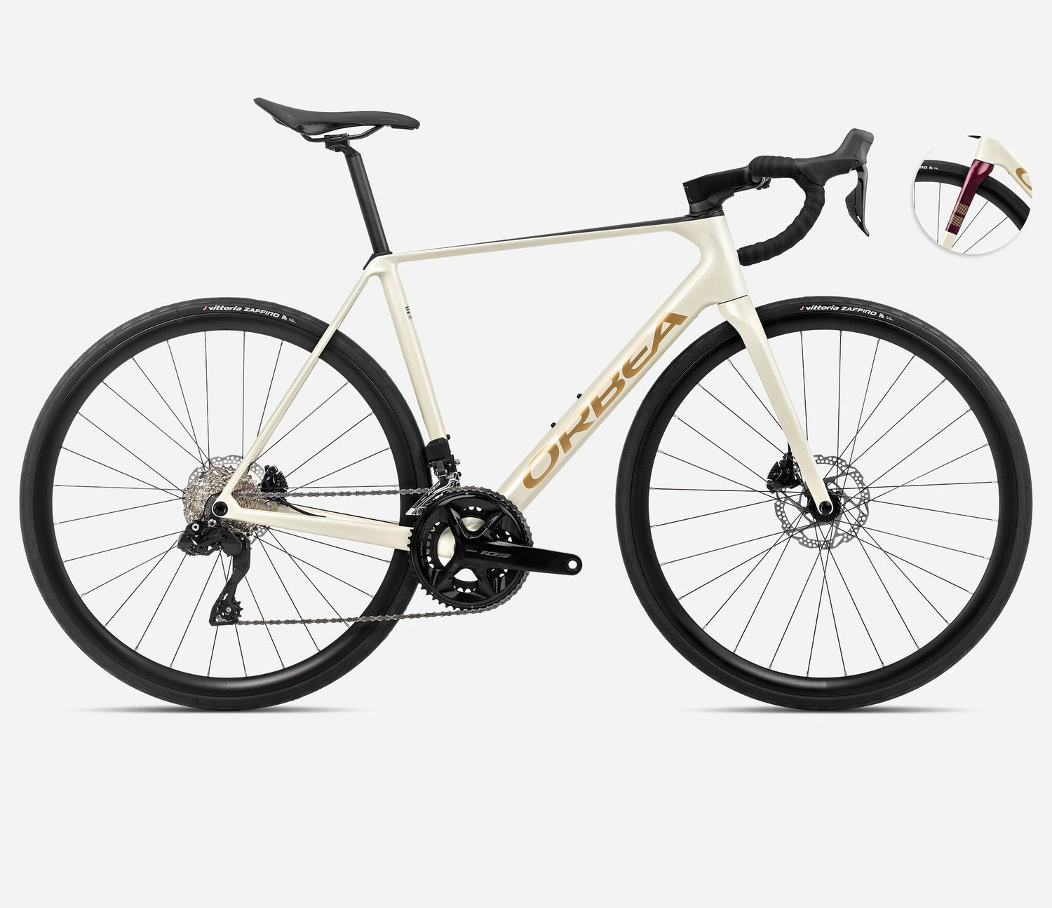 Orbea Orca M30i 2024, Color: Ivory White - Burgundy Gloss / Vulcano Matt, Size: 49