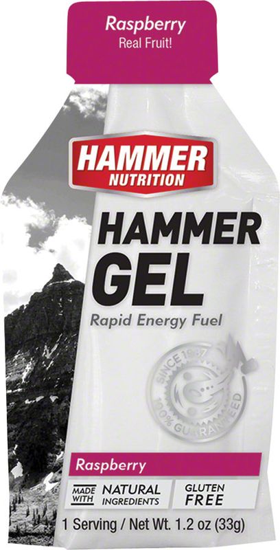 Hammer Gel: Raspberry, Single Serving