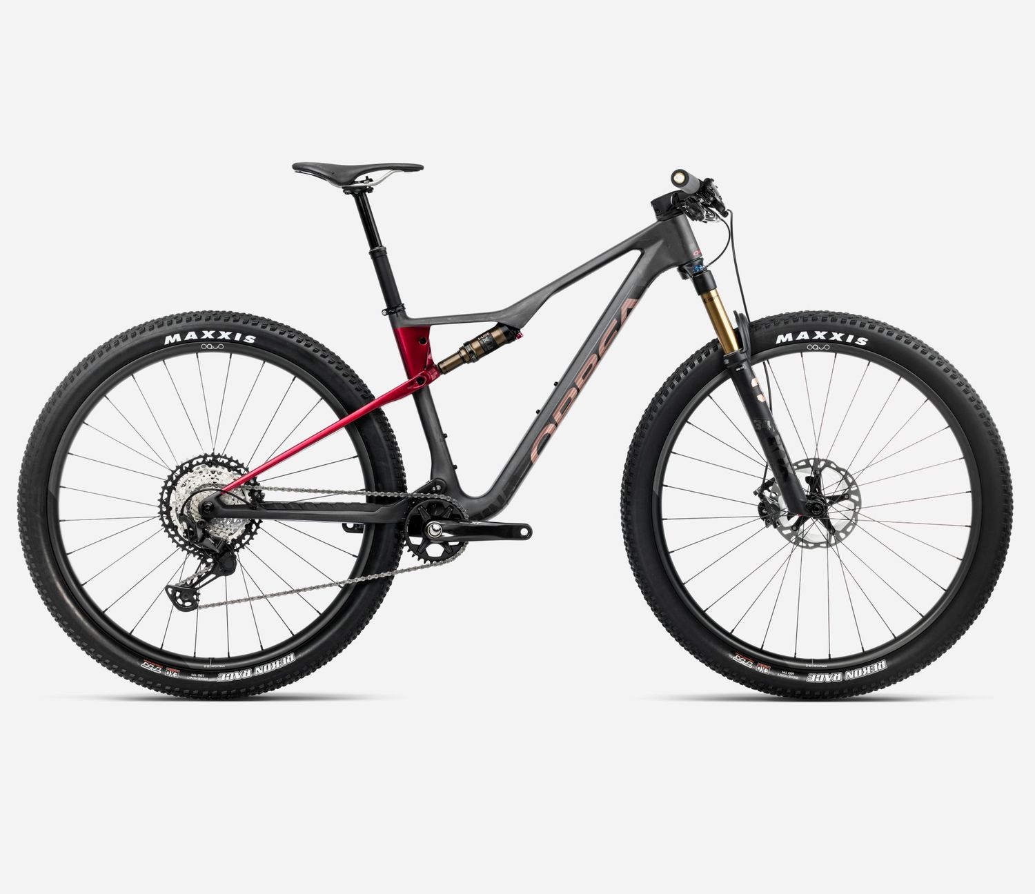 Orbea Oiz M Pro, Color: Diamond Carbon View (Matt) - Cherry Red (Gloss), Size: M