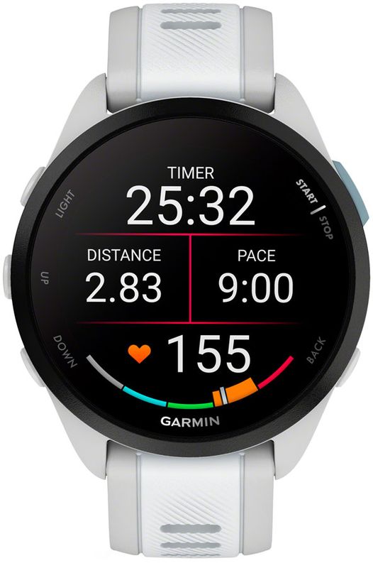 Garmin, Forerunner 165, Watch, Watch Color: Grey, Wristband: Whitestone - Silicone