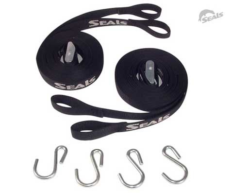 Bow/Stern Roof Rack Cam Straps, Color: Black, Size: 16'