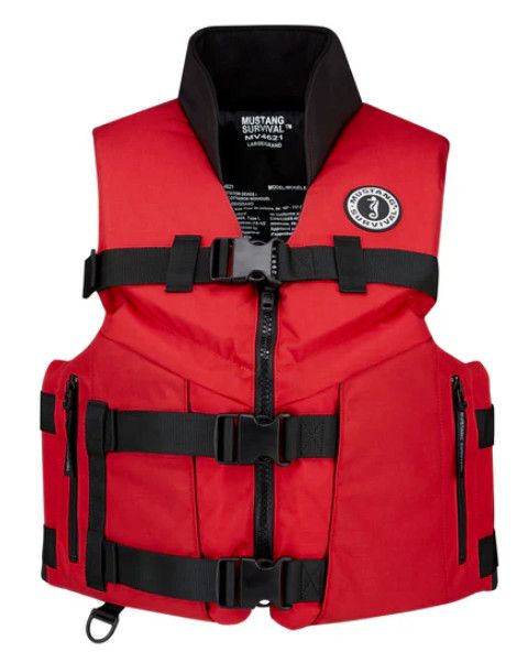 Accel 100 Fishing PFD, Color: Red-Black, Size: M