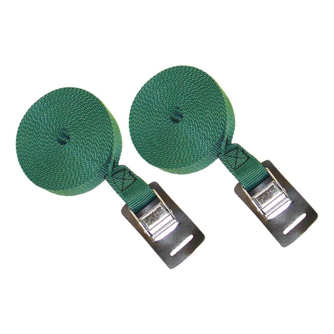 15ft Cam Buckle Load Straps Pair (Green)