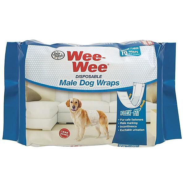 Wee-Wee Disposable Male Wraps Medium/Large 12PK