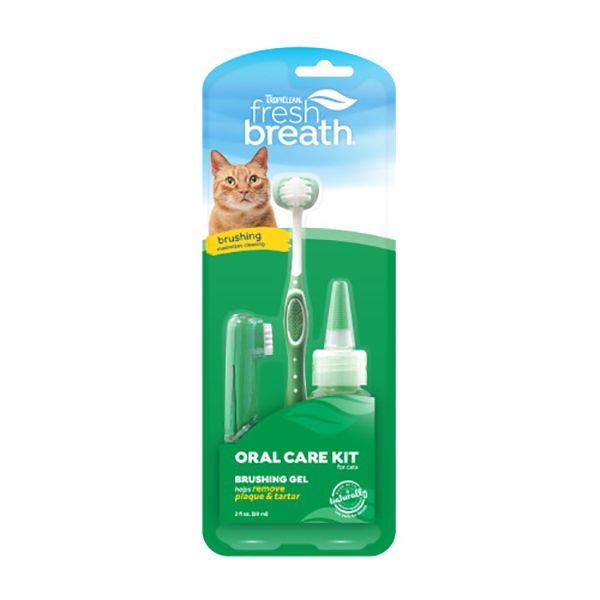 TropiClean Fresh Breath Oral Care Brushing Kit [CAT] 2OZ