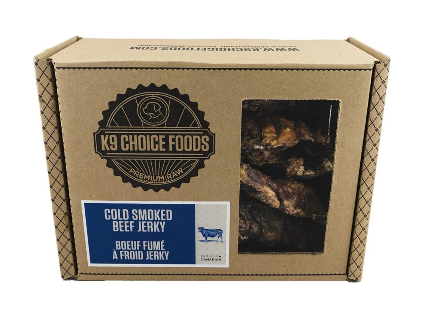 K9 Choice Frozen - Cold Smoked Beef Jerky 907GM