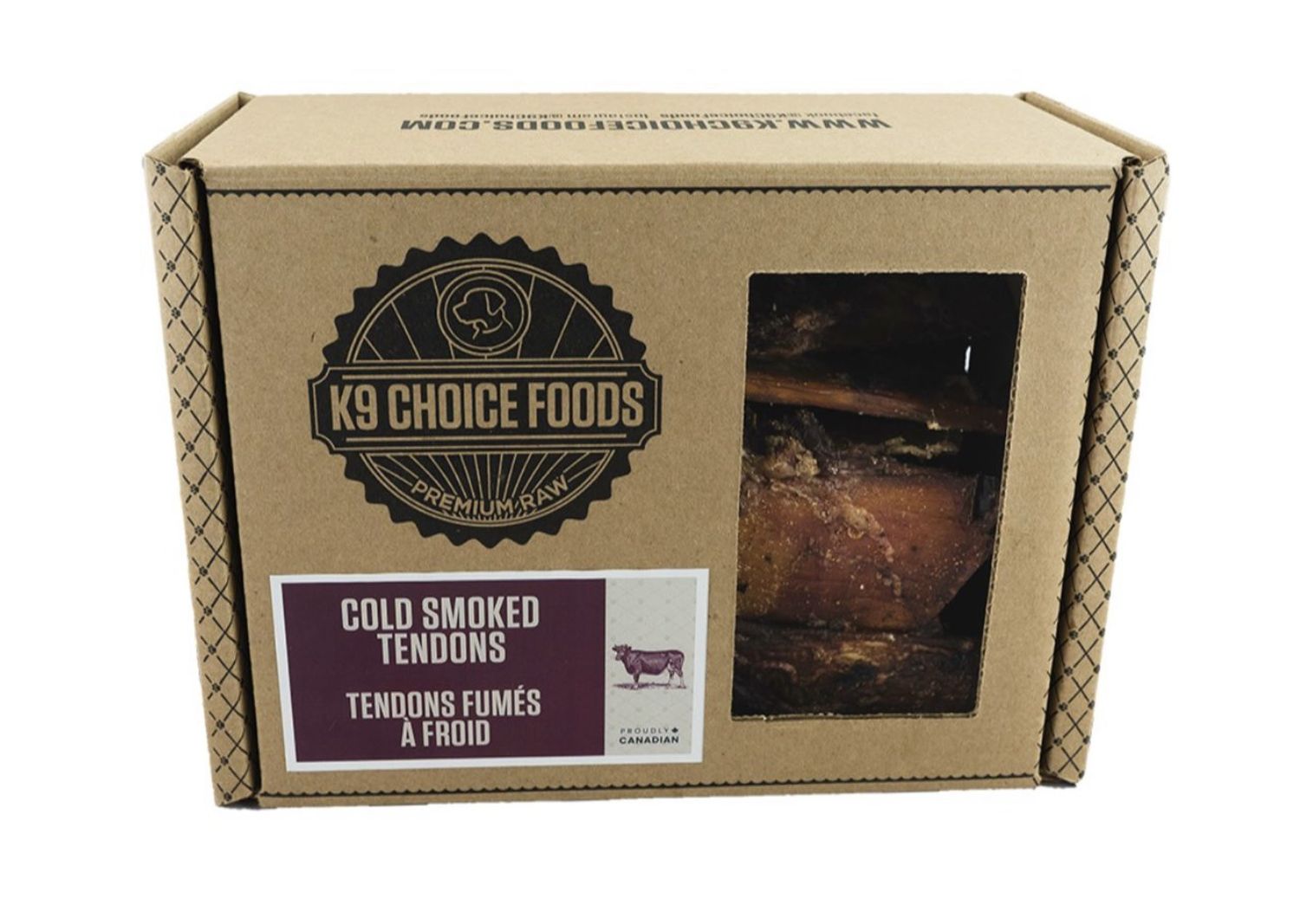 K9 Choice Frozen - Cold Smoked Beef Tendon 907GM