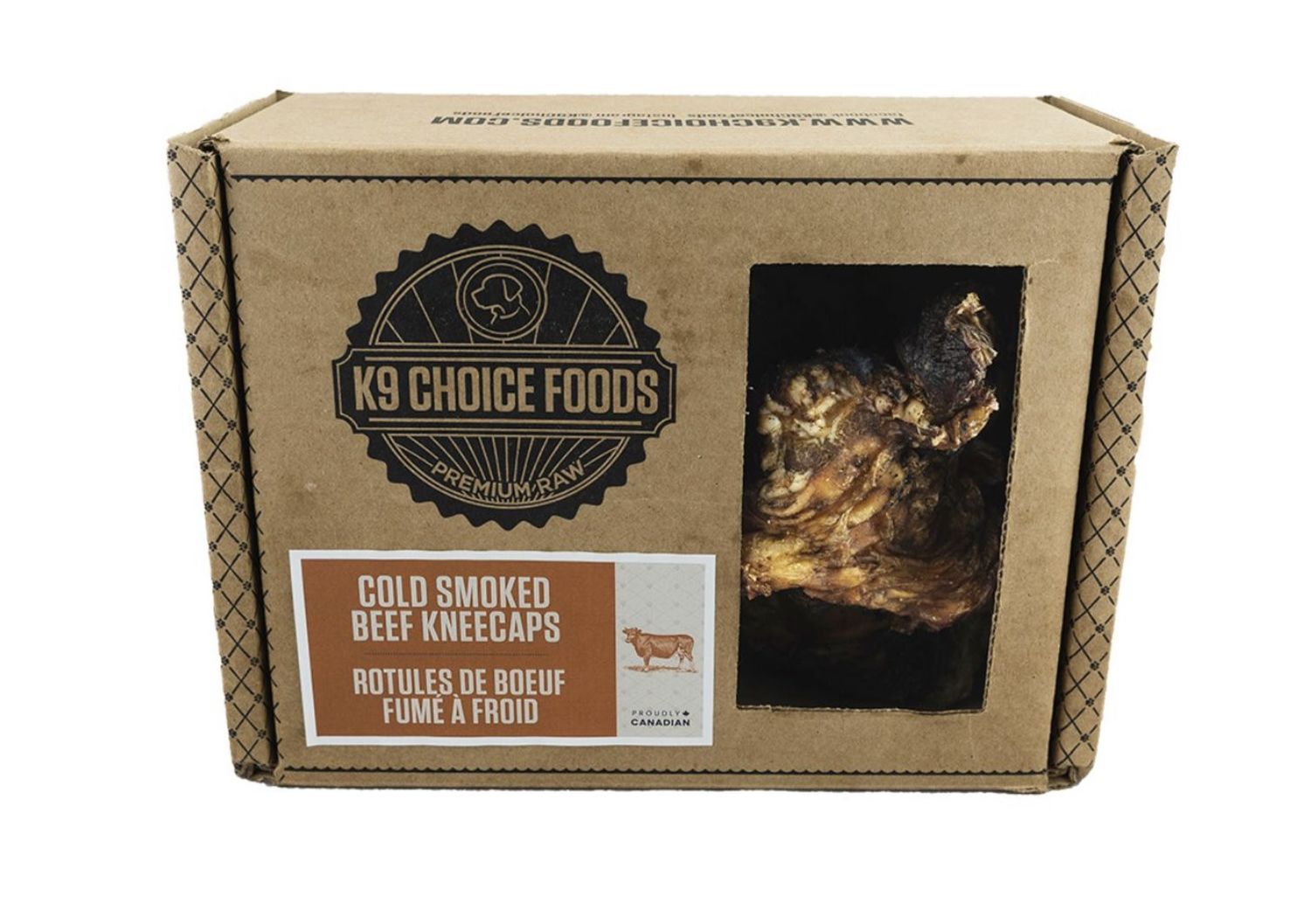 K9 Choice Frozen - Cold Smoked Beef Kneecaps 4PK
