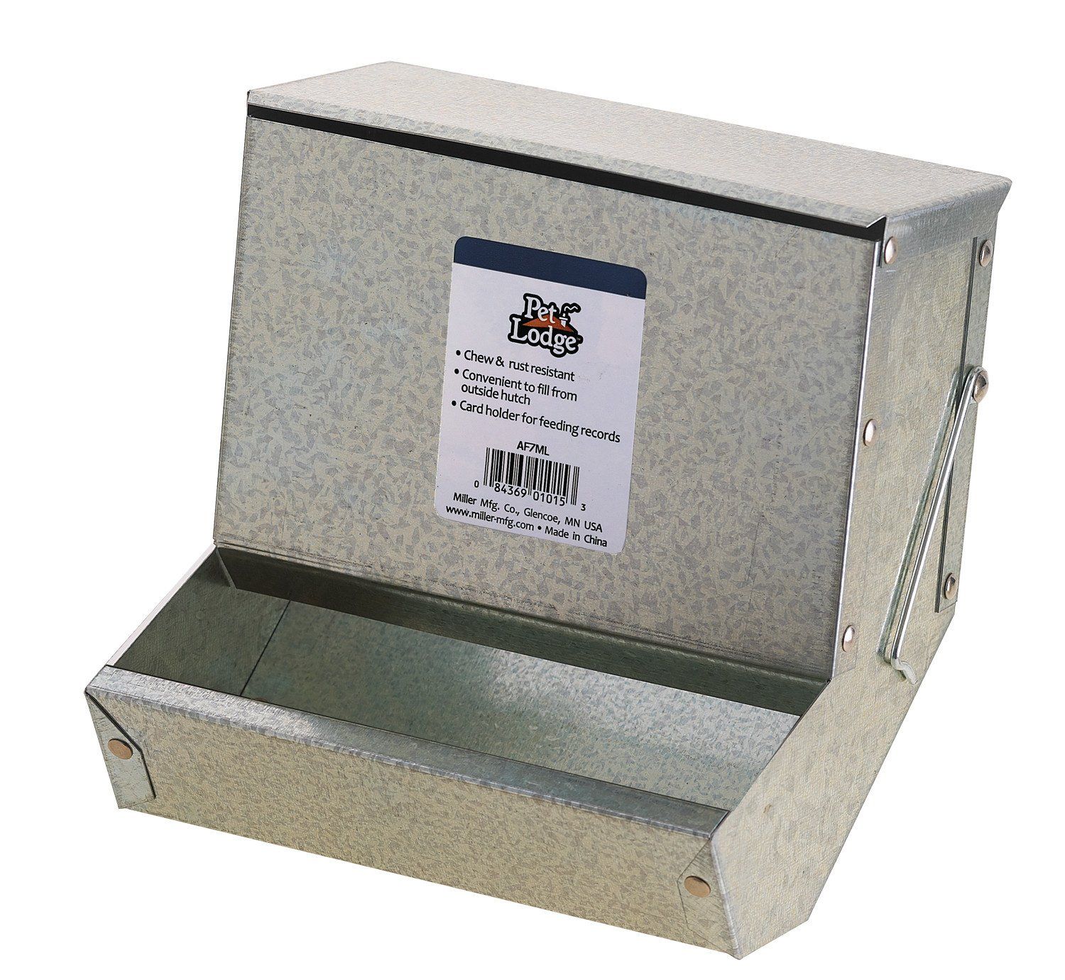 Small Animal Galvanized Feeder w/ Metal Bottom 7&quot;