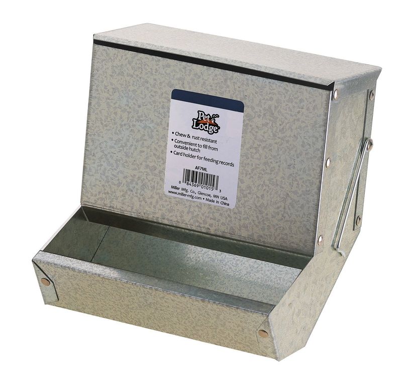 Small Animal Galvanized Feeder w/ Metal Bottom 7&quot;