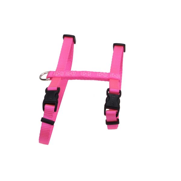 Figure H Adjustable Nylon Cat Harness 18&quot; Neon Pink