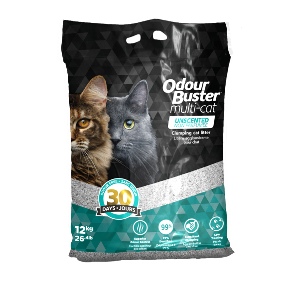 Odour Buster Multi-Cat Unscented Litter 12KG