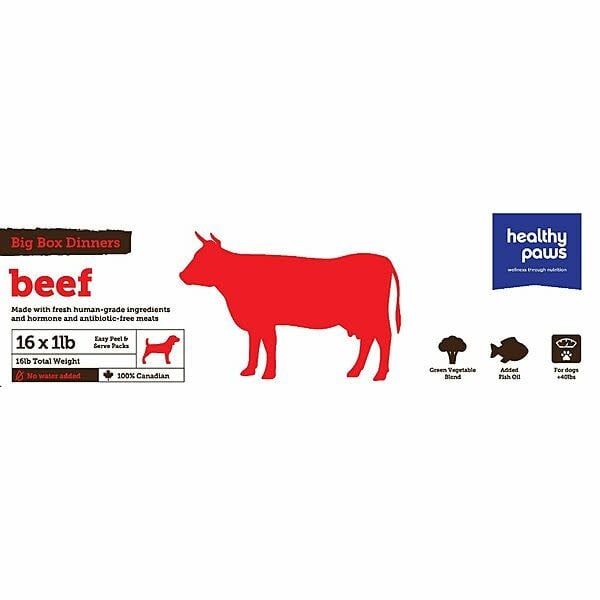 Healthy Paws Frozen - Big Box Beef Dinner [DOG] 16LB