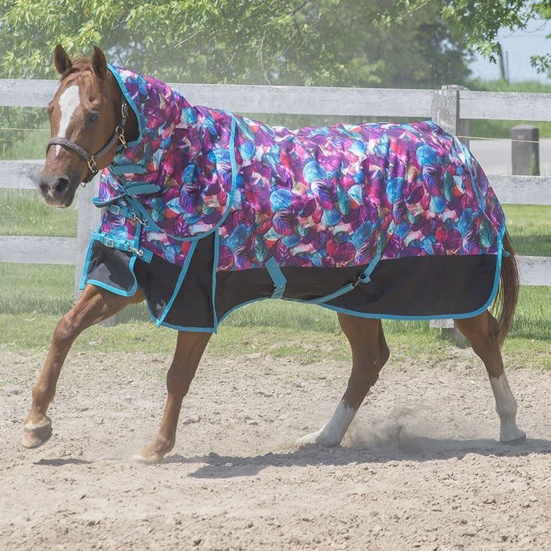 Canadian Horsewear 160gm Insulated Rainsheet - 81&quot; Turquoise Dream Diablo