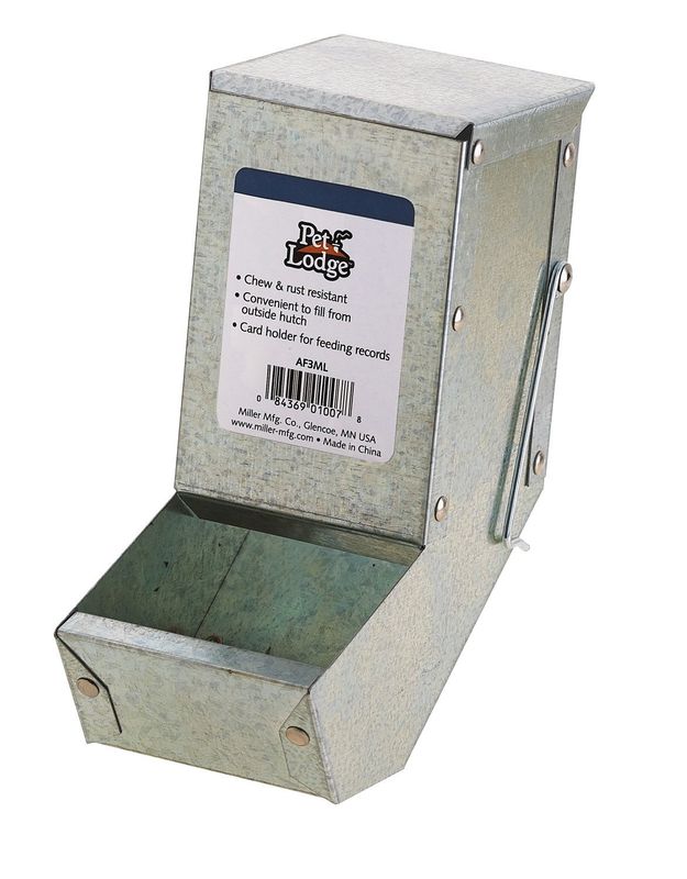 Small Animal Galvanized Feeder w/ Metal Bottom 3&quot;