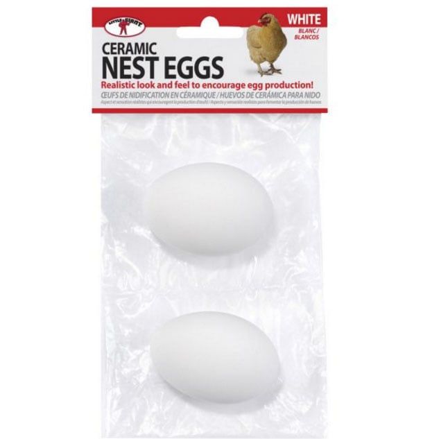 Ceramic Nest Eggs White 2PK