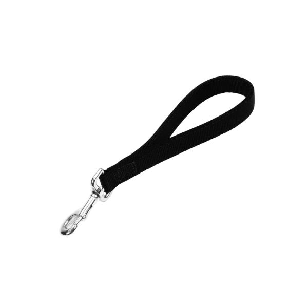 Double-Ply Nylon Traffic Leash 1&quot; x 12&quot; Black