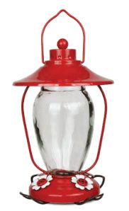 Hummingbird Feeder Lantern Style Glass