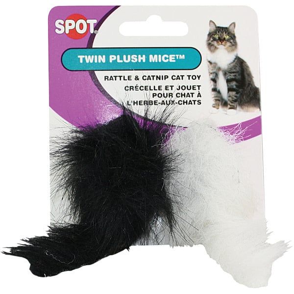 Twin Plush Mice w/Rattle 2PK