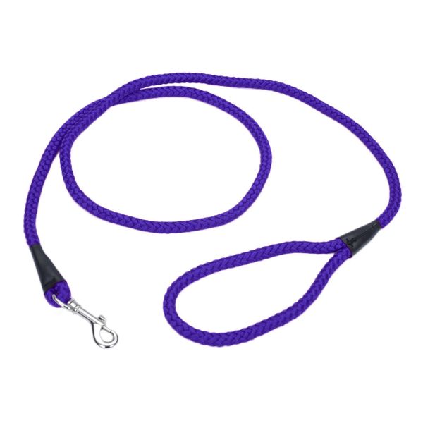 Coastal Rope Leash Purple 1/2&quot; x 6&#39;