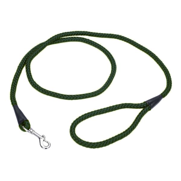 Coastal Rope Leash Hunter Green 1/2&quot; x 6&#39;