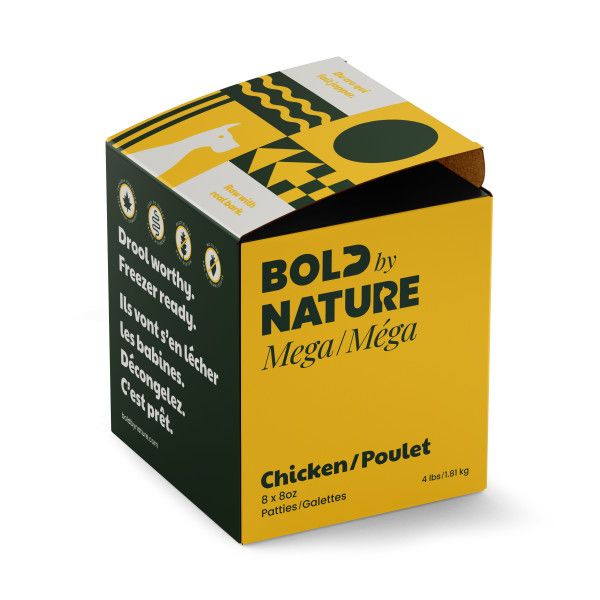 Bold By Nature Frozen - Mega Chicken Patties [DOG] 4LB