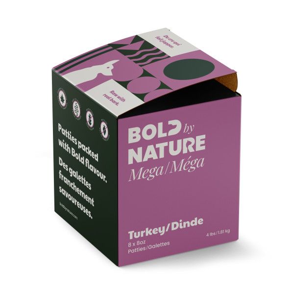 Bold By Nature Frozen - Mega Turkey Patties [DOG] 4LB