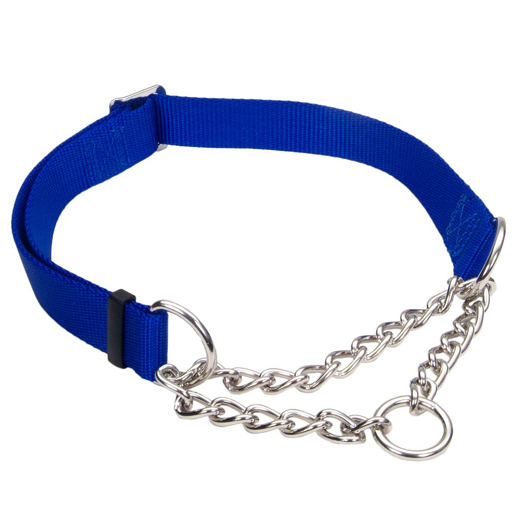 Check Choke Collar Blue 17”-24” x 1”