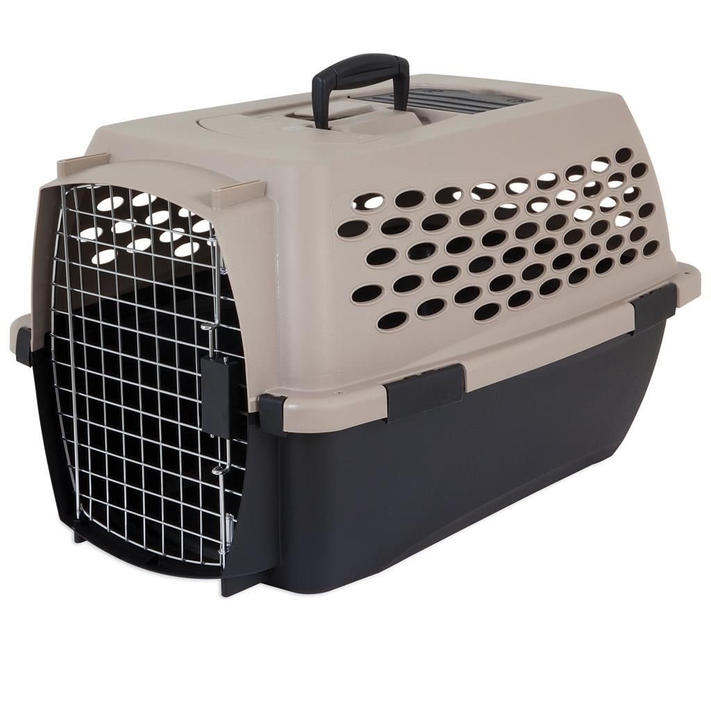 Vari Kennel Black &amp; Bleached Linen 36 x 25 x 27