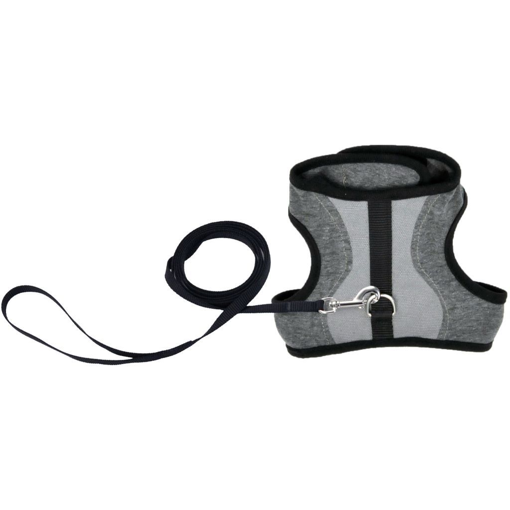 Harness with Leash Grey 11-16&quot;