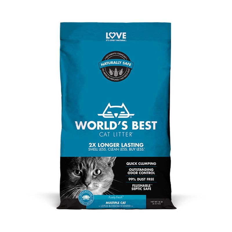 World’s Best Multiple Cat Lotus Blossom Scented Litter 15LB