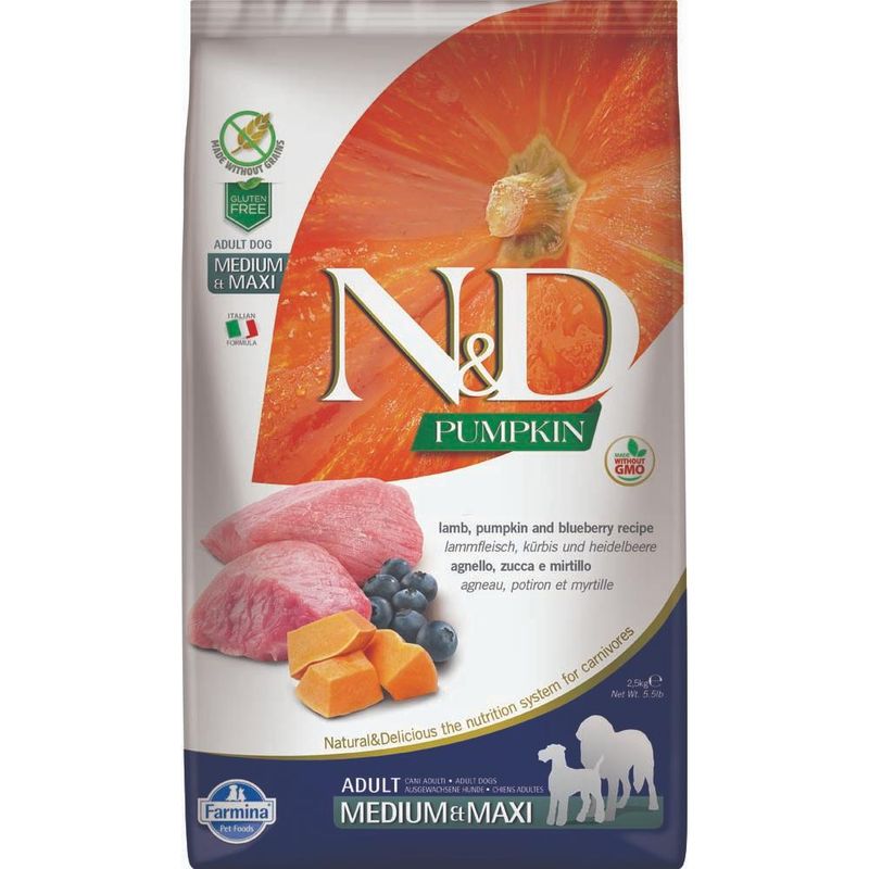 Farmina N&amp;D Pumpkin Lamb &amp; Blueberry Med-Maxi [DOG] 12KG