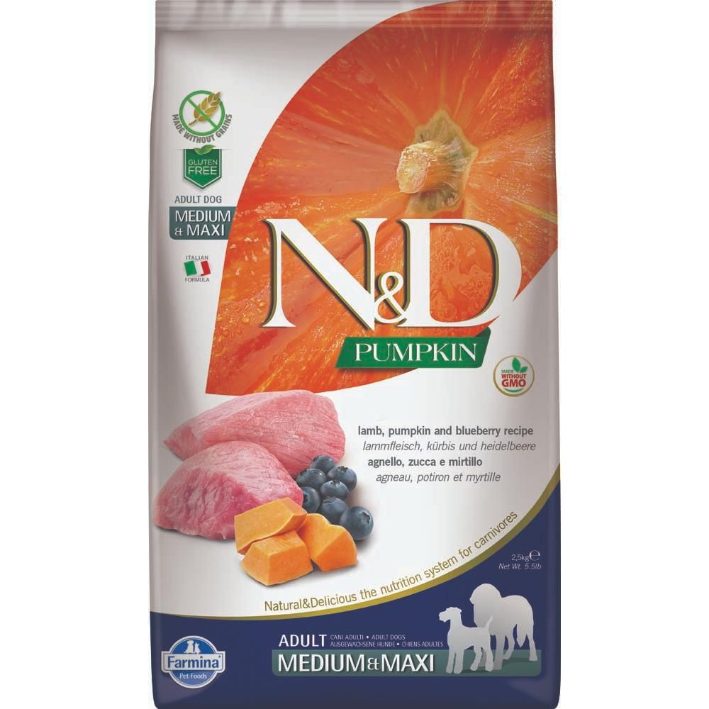 Farmina N&amp;D Pumpkin Lamb &amp; Blueberry Med-Maxi [DOG] 2.5KG