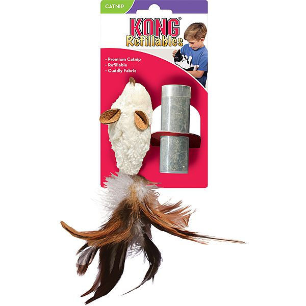 Kong Feather Mouse | Catnip Refillable~