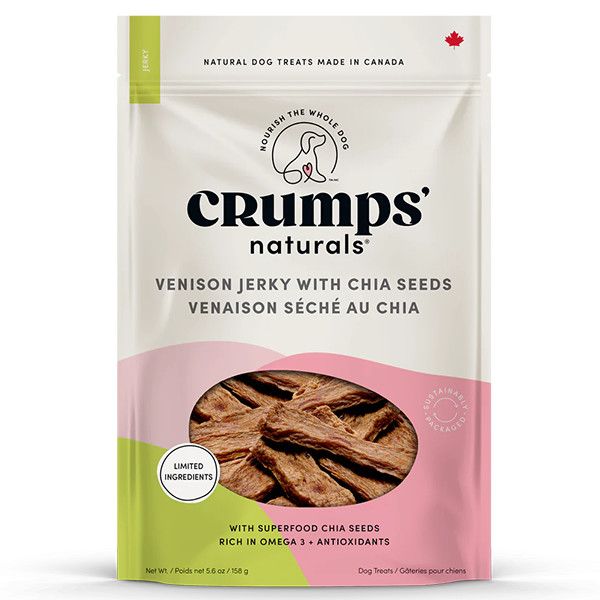 Crumps&#39; Naturals Venison Jerky w/ Chia Seeds [DOG] 158GM