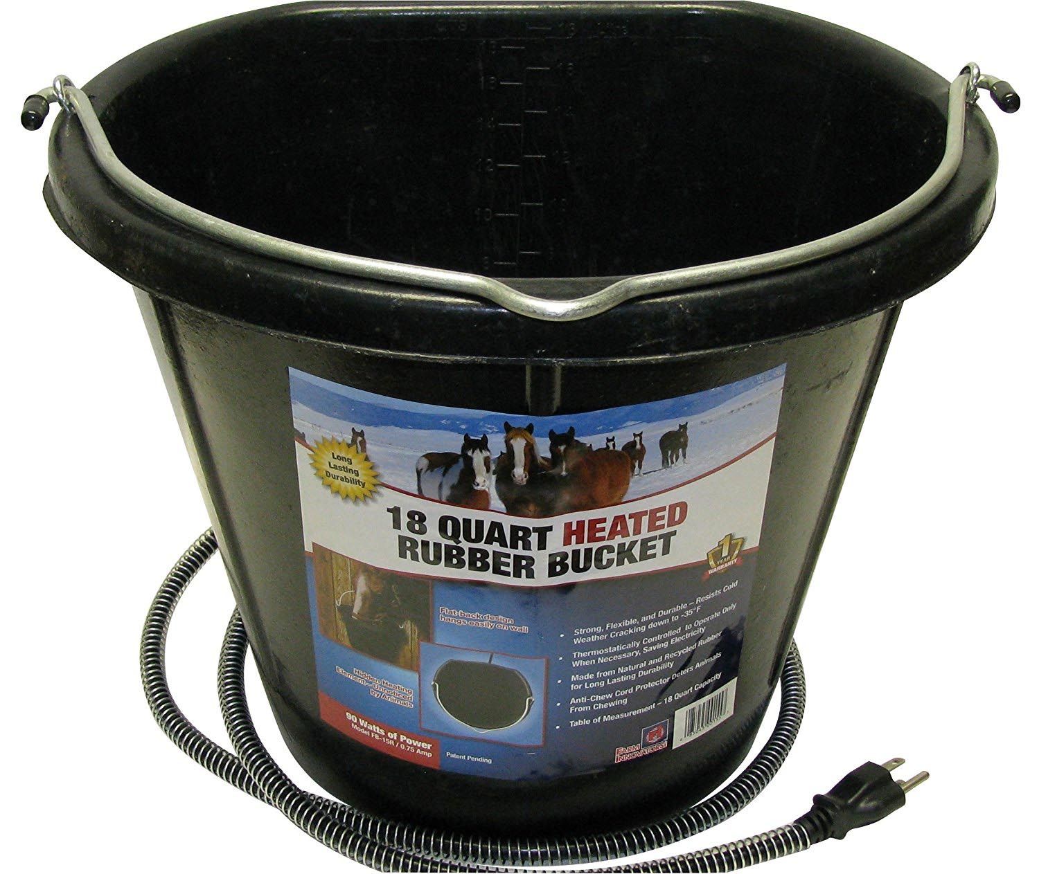 Heated Rubber Flatback Bucket 12QT