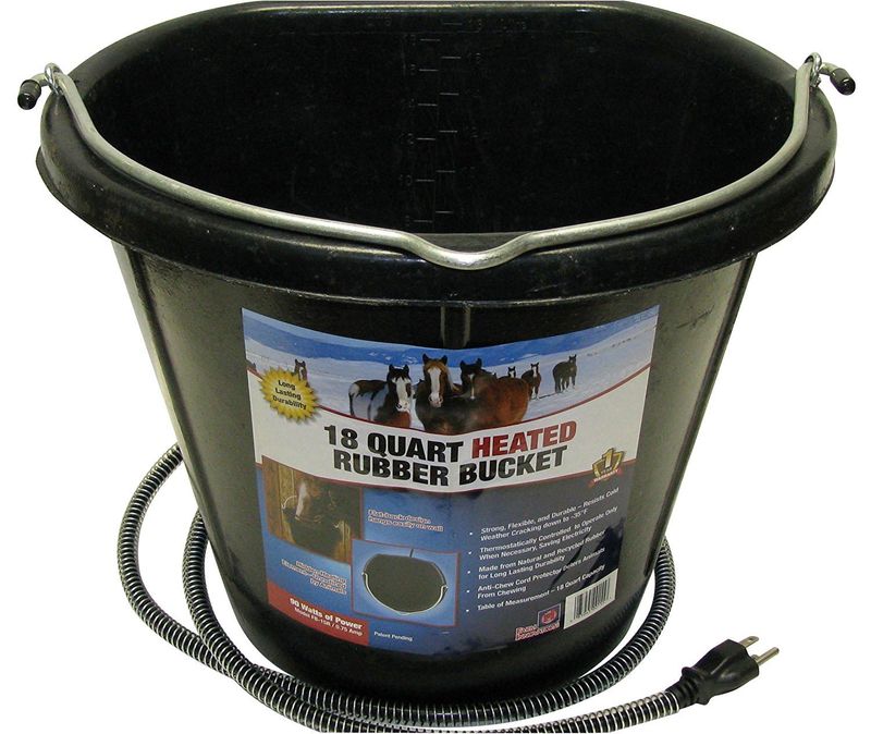 Heated Rubber Flatback Bucket 12QT