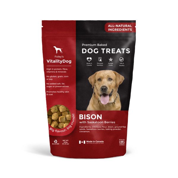 VitalityDog Bison &amp; Saskatoon Berry Treats 400GM