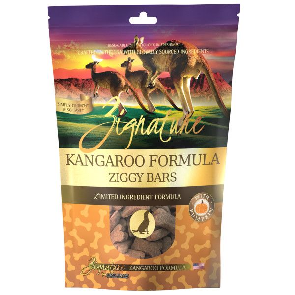 Zignature Ziggy Bars LID Kangaroo &amp; Pumpkin Treats [DOG] 12OZ