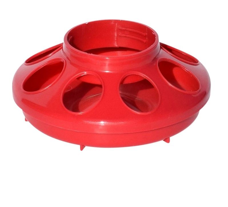 Plastic Poultry Feeder Base 1 QT Red