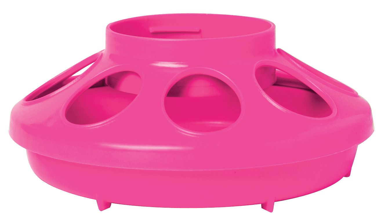 Plastic Poultry Feeder Base 1 QT Pink